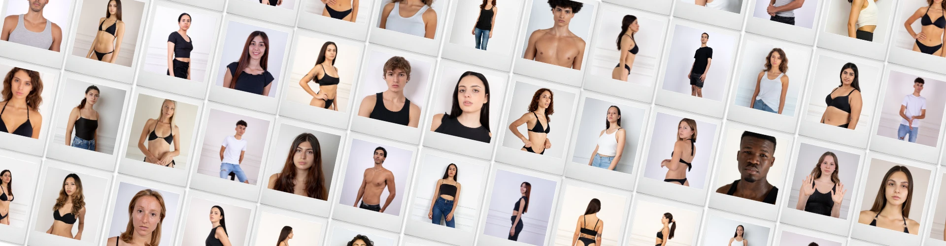 Ejemplos de polas para modelos, actores y artistas sobre fondo neutro